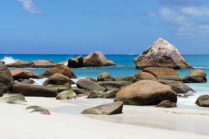 Sea Water Seychelles Boat Picture