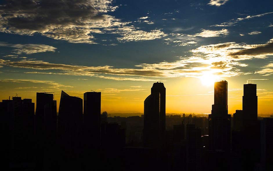 Cityscape Buildings Sunset Skyline