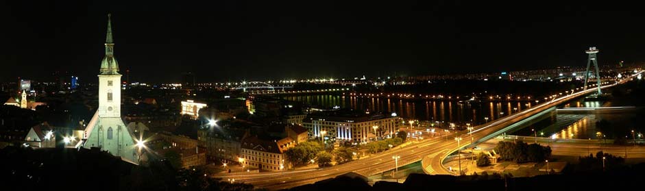 Night-Bridge City Bratislava Slovakia