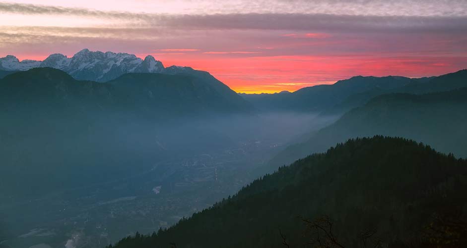 Beautiful Dusk Sunset Slovenia