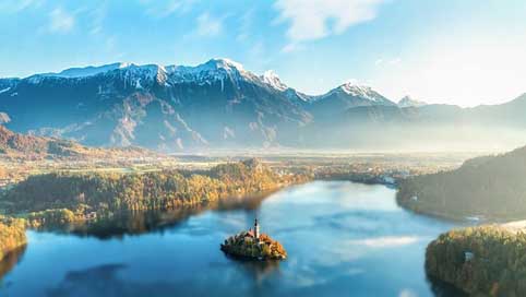 Bled Mountains Slovenia Island Picture