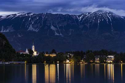 Bled Night Landscape Slovenia Picture