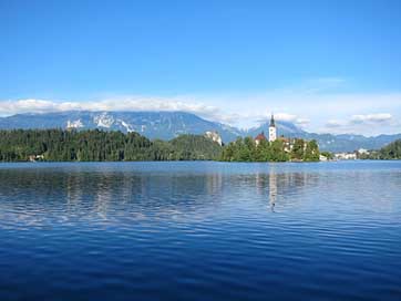 Lake-Bled Mountains Landscape Slovenia Picture