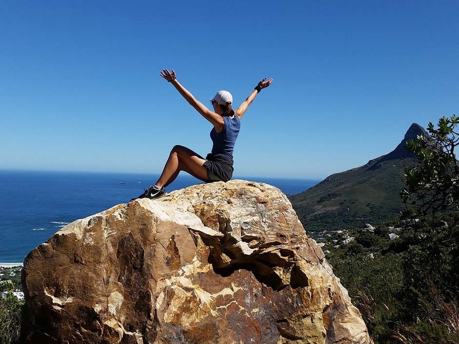 Hiking Climbing Freedom Girl