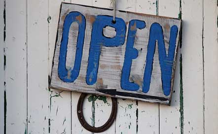 Open Rustic Beach Sign Picture