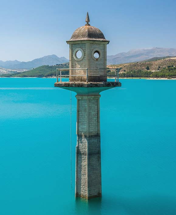 Lighthouse Turquoise-Water Lake Watchtower