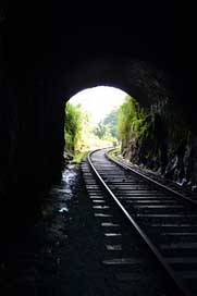 Railroad Sun-Set Light-Comes-Through Light Picture
