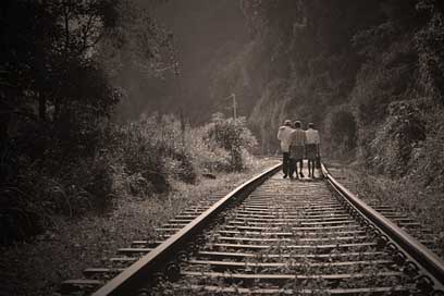 Rail-Road Railway Walk People-Walking Picture