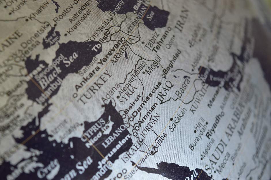Globe Map Middle-East Syria