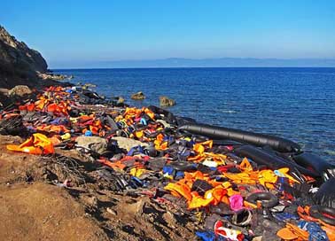 Life-Jackets Orange War Syria Picture