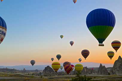 Cappadocia Landscape Balloons Turkey Picture