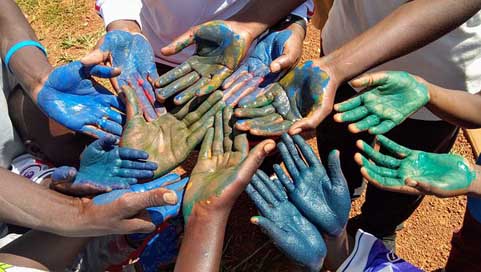 Hands Finger-Paint People Teamwork Picture