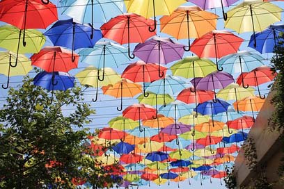 Umbrellas Shadow Sun Alley Picture