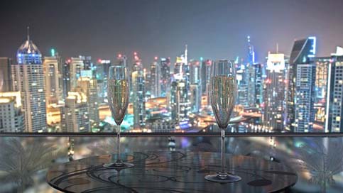 United-Arab-Emirates Skyline Champagne Dubai Picture