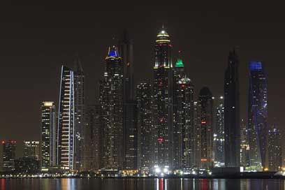 Dubai Skyscrapers Skyscraper Night Picture