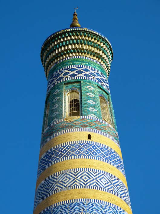 Colorful Mosaic Chodja-Islam-Minaret Khiva