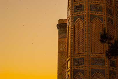 Samarkand Sunset Uzbekistan Registan Picture
